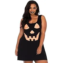 Leg Avenue Women's Casual Jersey Shirt Dress, Black Pumpkin, 1X / 2X