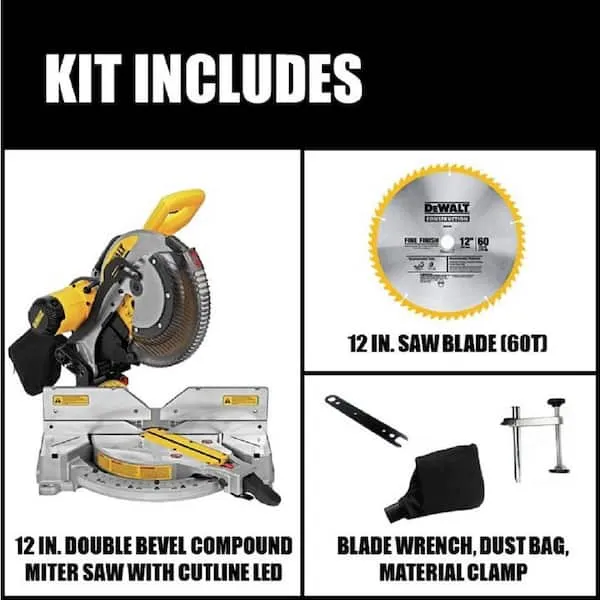 DEWALT 12-in Dual Bevel Compound Corded Miter Saw Stainless Steel | DWS716XPS