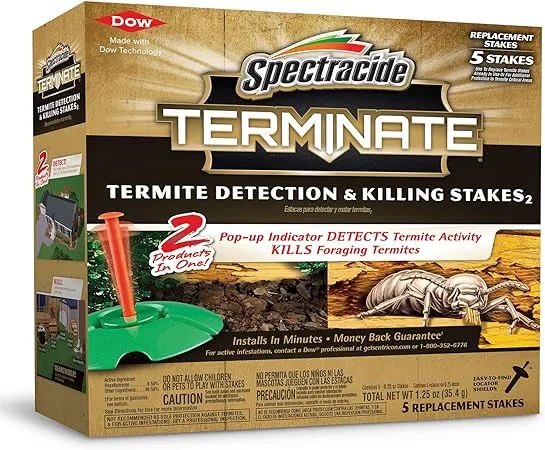 Spectracide Terminate Termite Detection and Killing Stakes, Refill, 5 Count