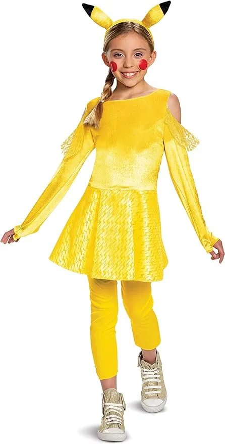 Disguise Pokemon Pikachu Costume for Girls, Deluxe Character Outfit