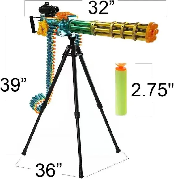 ArtCreativity Electronic Gatling Toy Gun for Kids, Rapid Toy Machine Gun with...