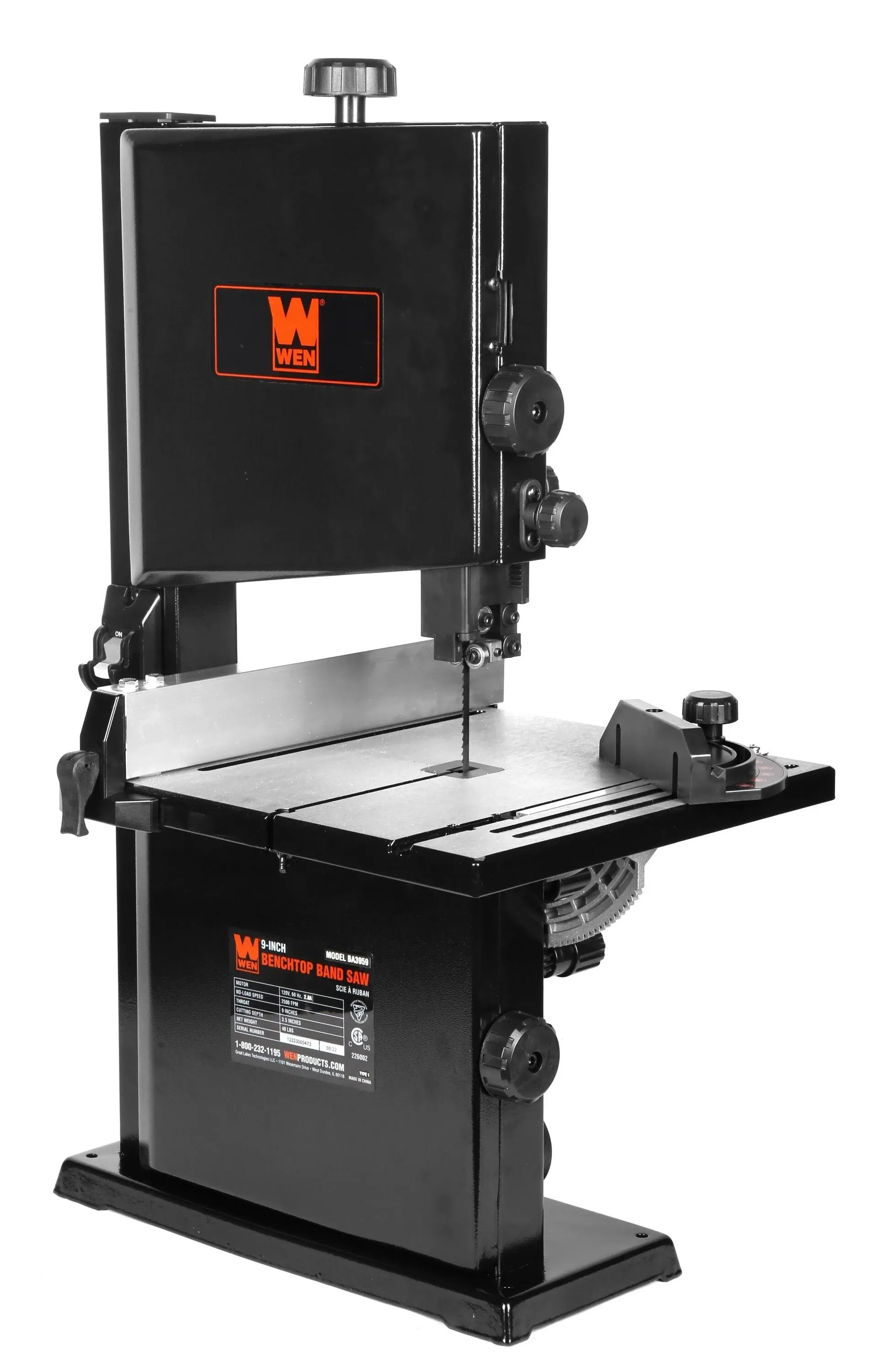 Wen BA3959 2.8 Amp 9 in. Benchtop Band Saw