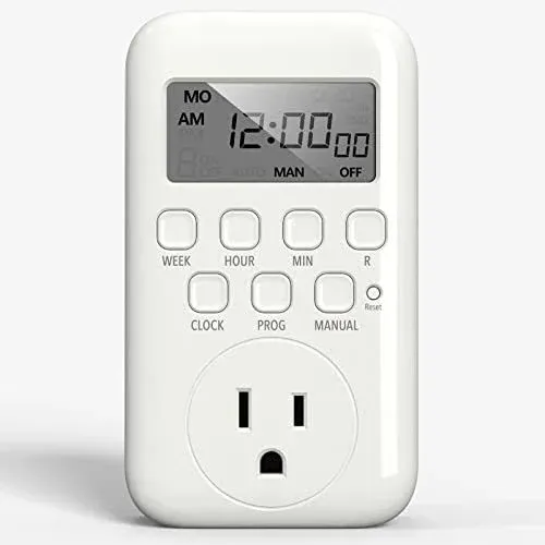 BN-LINK Digital Timer Outlet, 7 Day Heavy Duty Programmable Timer, On/Off ...