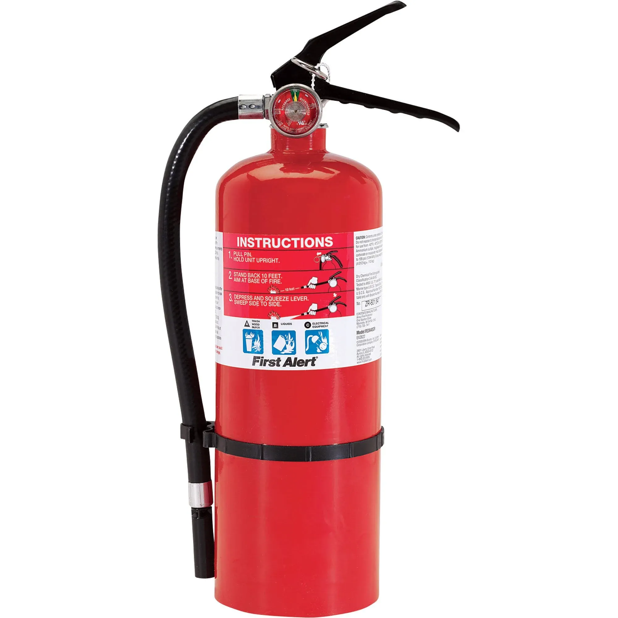 First Alert 2-A10-BC Heavy Duty Rechargeable Fire Extinguisher, White