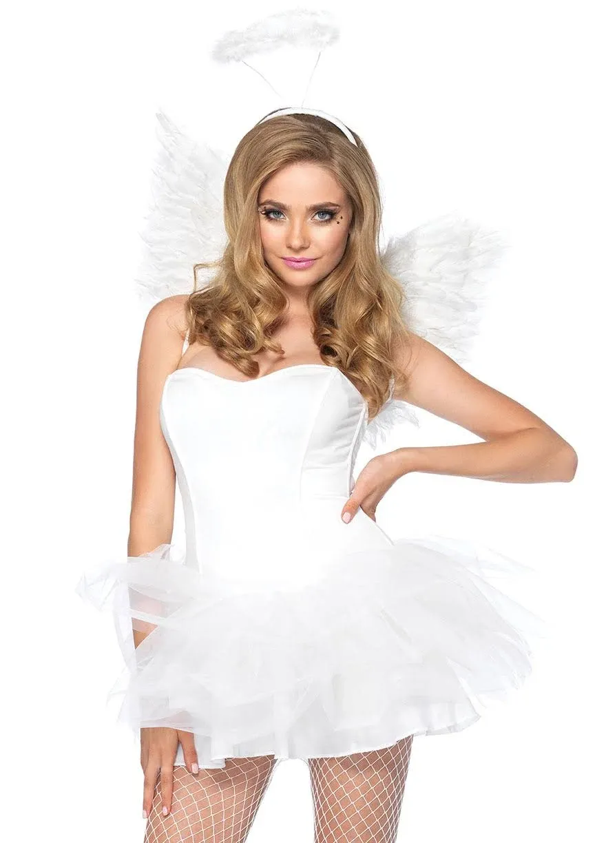 Leg Avenue Women's 2 Pc Feathered Angel Wings and Halo Costume Accessory Kit