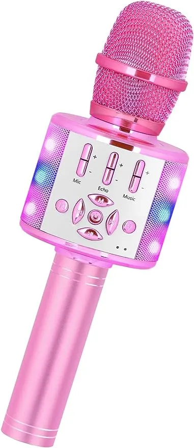 Amazmic Toys for girls, Kids Karaoke Microphone Toddler Microphone for singing with LED Lights,Voice Changer kids Birthday Gift for Girls, Boys, Girls Toy Age 3, 4, 5, 6, 7, 8+ Years Old(Light Purple)