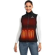 ororo Women's Heated Fleece Vest with Battery Pack, Size: Large, Black