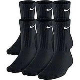 Nike Men's 6 Pack Large Crew Socks (White)