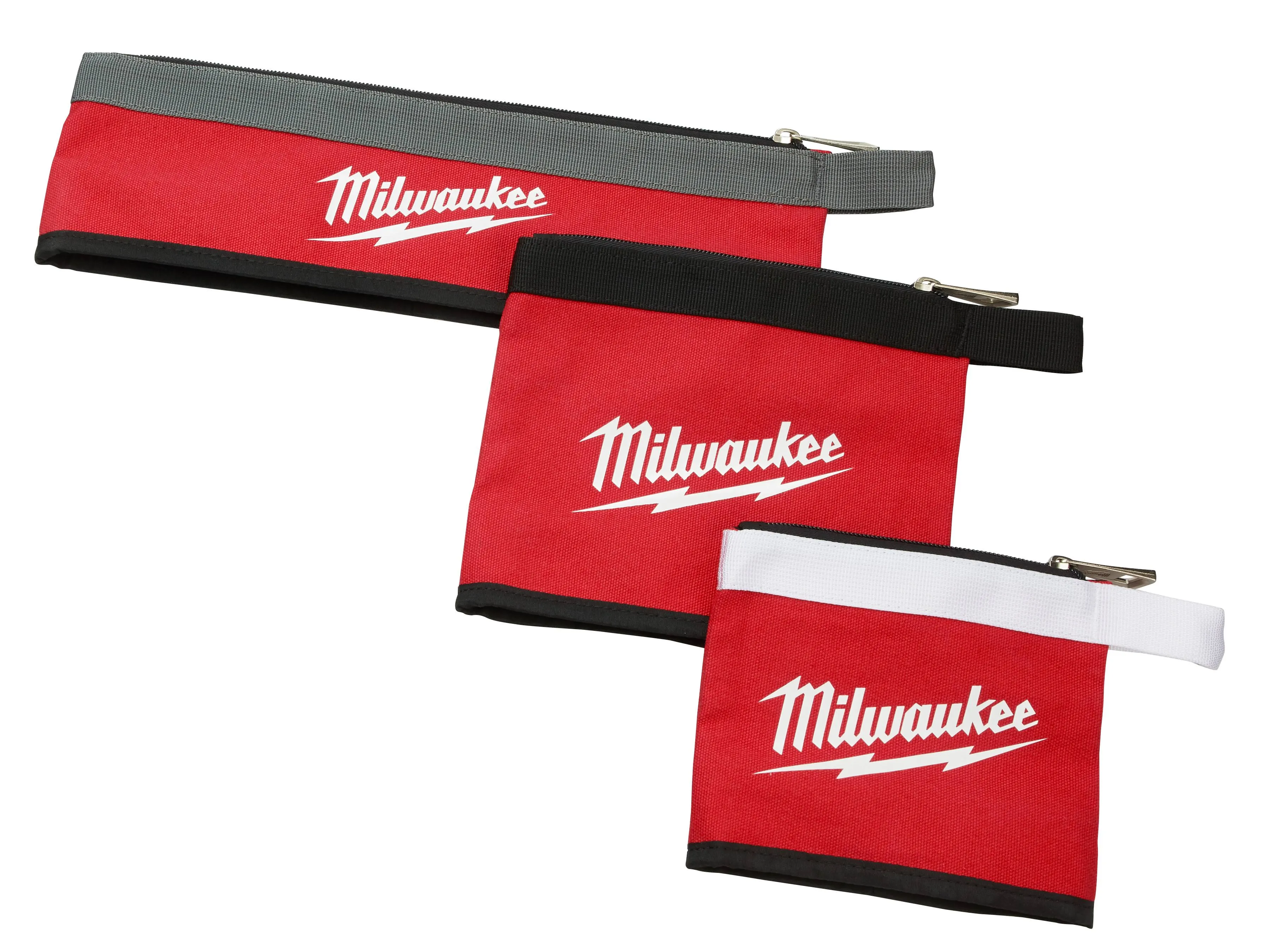 Milwaukee 0.25 in. W x 8 in. H Canvas Multi-Size Zippered Bag Assortment 1 pocket Red 3 pc. - Total Qty: 1; Each Pack Qty: 3; Total Items Rec: 3