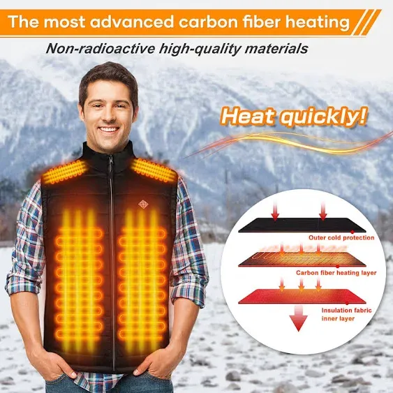 Heated Vest - Electric Heating Coat Heated Jacket Man/Woman Battery Not Included