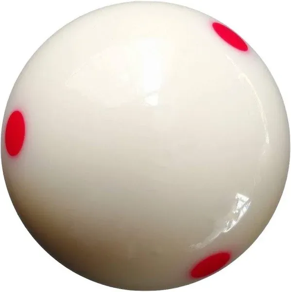 Aramith 2-1/4" Regulation Size Billiard/Pool Ball: Super Pro Cup Cue Ball with 6 Red Dots