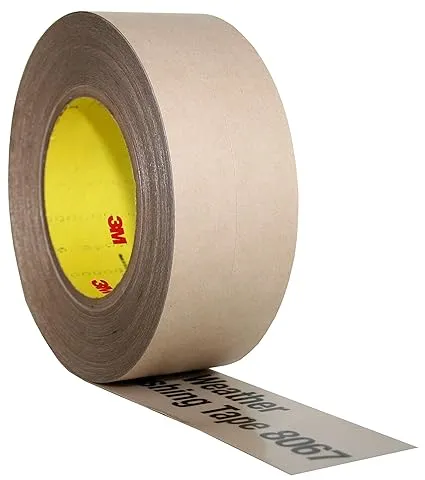 3M All Weather Flashing Tape 8067, 2 in x 75 ft, 1 Roll, Adhesive Backed Split Liner, Prevents Moisture Intrusion, Waterproof Flashing Seals Doors, Windows, Openings in Wood Frame Construction, Tan