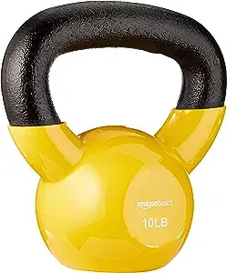 AmazonBasics Vinyl Kettlebell - 10 Pounds, Light Orange