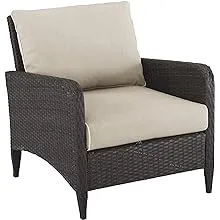 Crosley Kiawah Outdoor Wicker Arm Chair Sand/Brown