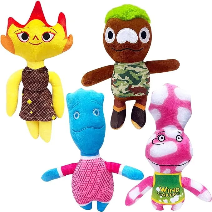 SmallBos Elemental Plush, Ember Plush, Wade Plush, Movie Surrounding Cartoon Figure Stuffed Animal, The Best Gift for Fans and Children (4 Pcs)