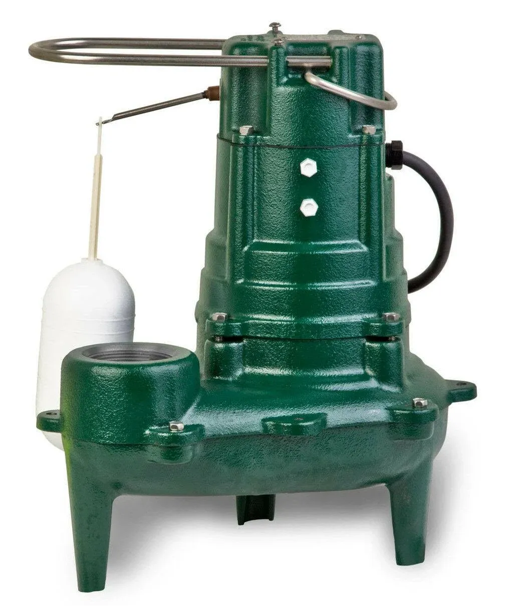 Zoeller Waste-Mate M267 Submersible Sewage Pump, Auto Eject with Built-in Float Switch 1/2 HP