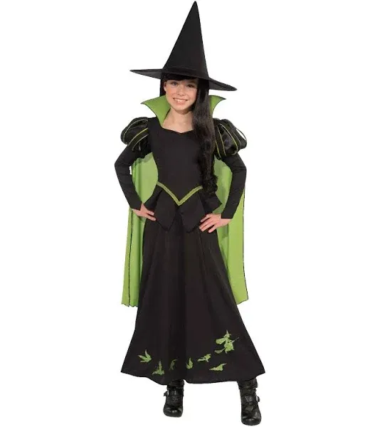 Rubie's Costume Wizard of Oz Girls' Wicked Witch Halloween Costume, Black/Green, S