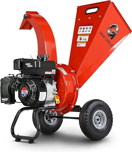 GreatCircleUSA Mini Gas Wood Chipper 212-cc 3-in Steel Gas Wood Chipper