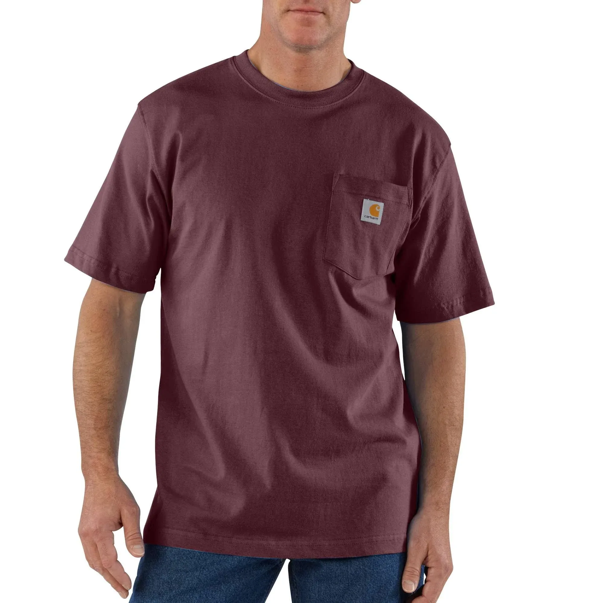 Carhartt K87 Workwear Pocket Short-Sleeve T-Shirt Burgundy, Size, Regular