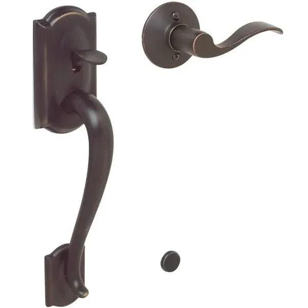 Schlage FE285 Cam ACC RH 716 Camelot Front Entry Handle with Accent Right-Handed Interior Flair, Aged Bronze