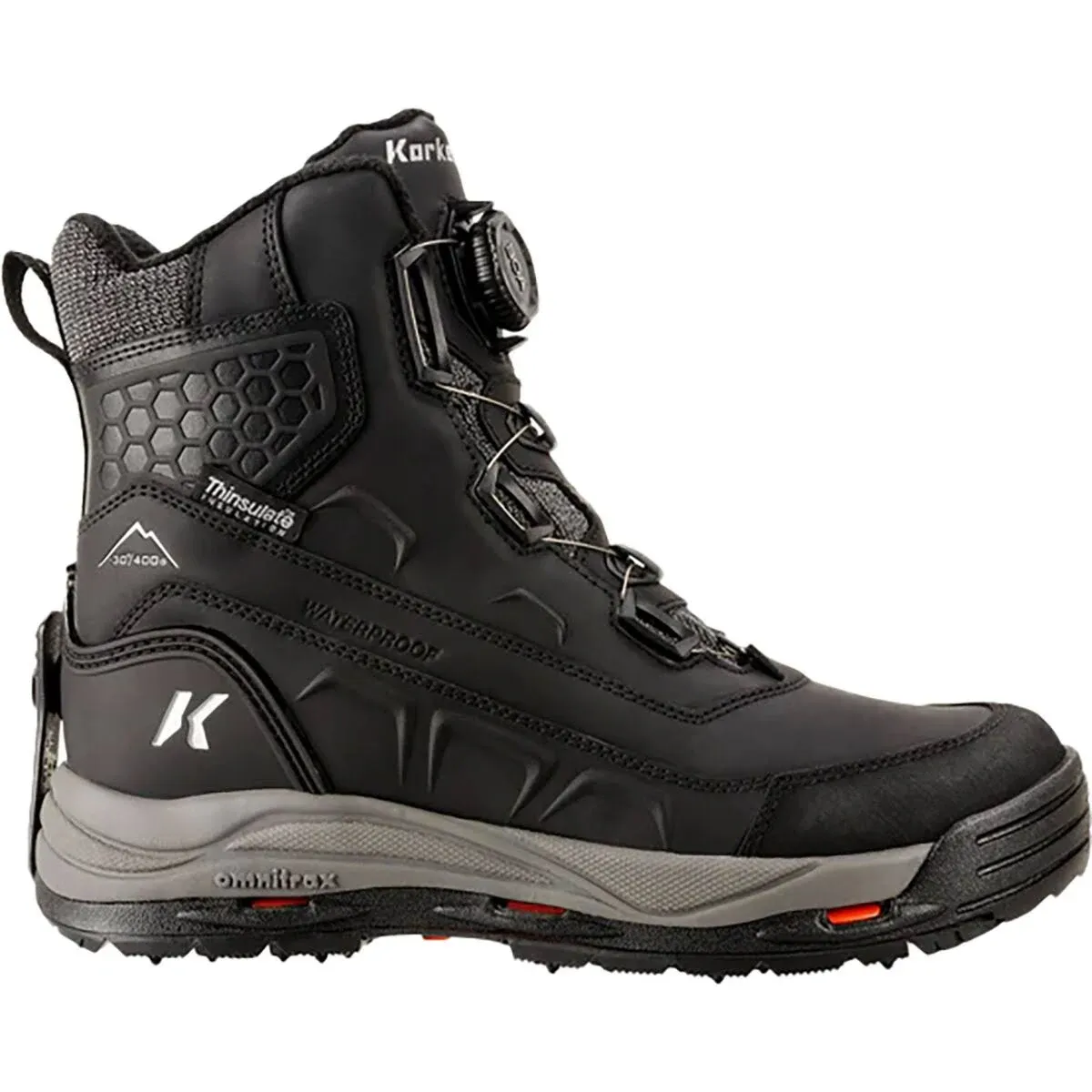 Korkers Men's Snowmageddon BOA Winter Boots Black 11