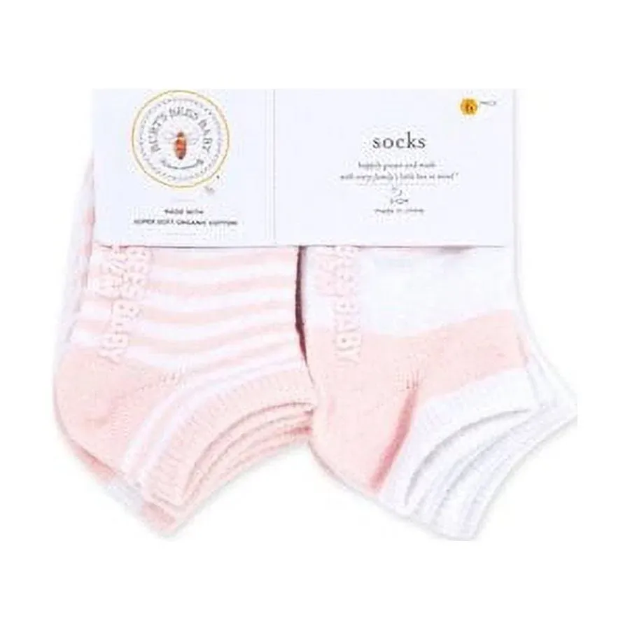 Burt's Bees Baby 6 Pack Organic Cotton Ankle Socks - Blossom 0-3M