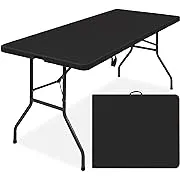 Best Choice Products 6ft Plastic Folding Table, Indoor Outdoor Heavy Duty Portable w/Handle, Lock for Picnic, Party, Camping - White