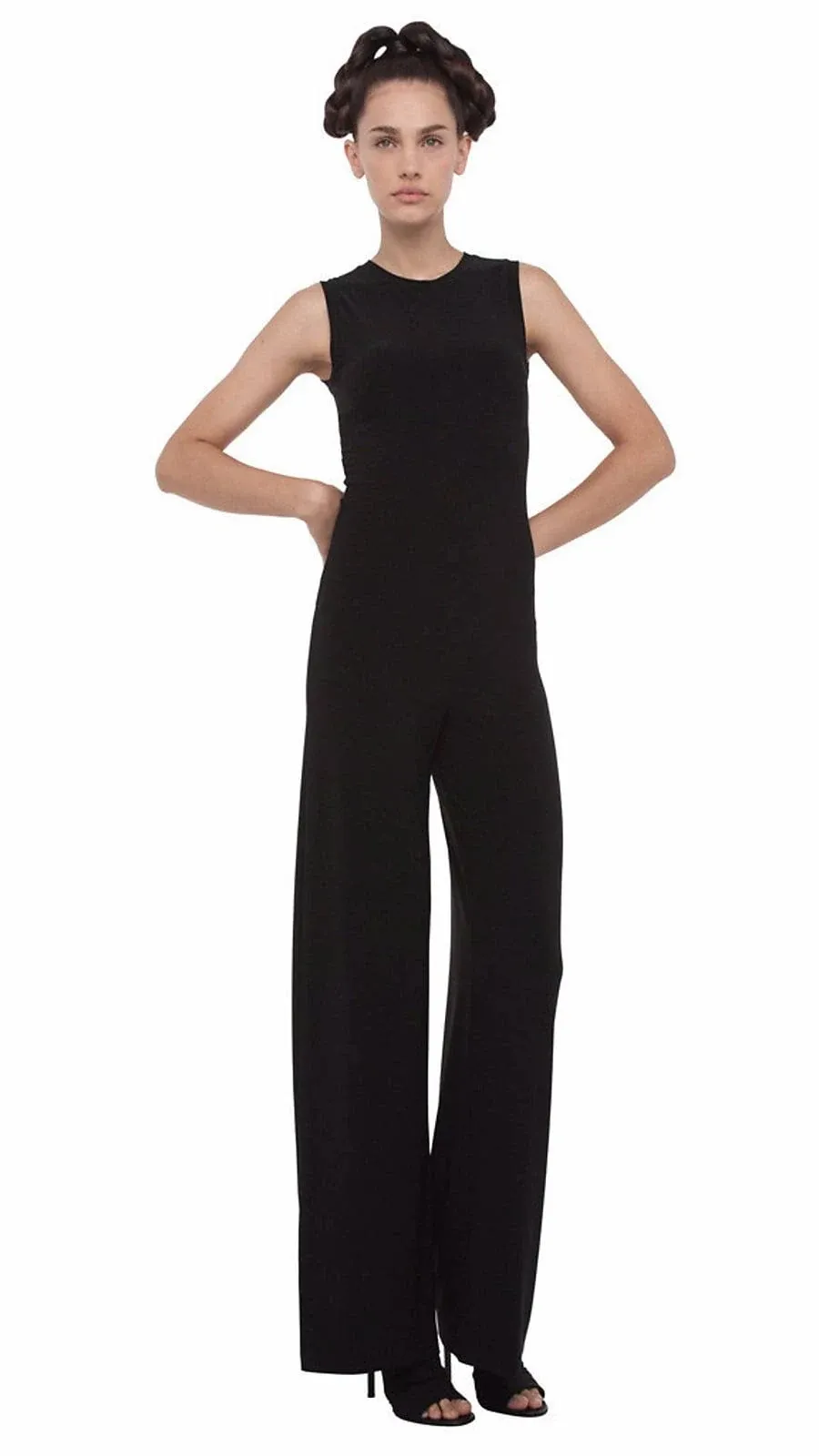 Norma Kamali Sleeveless Jumpsuit, XL / Black