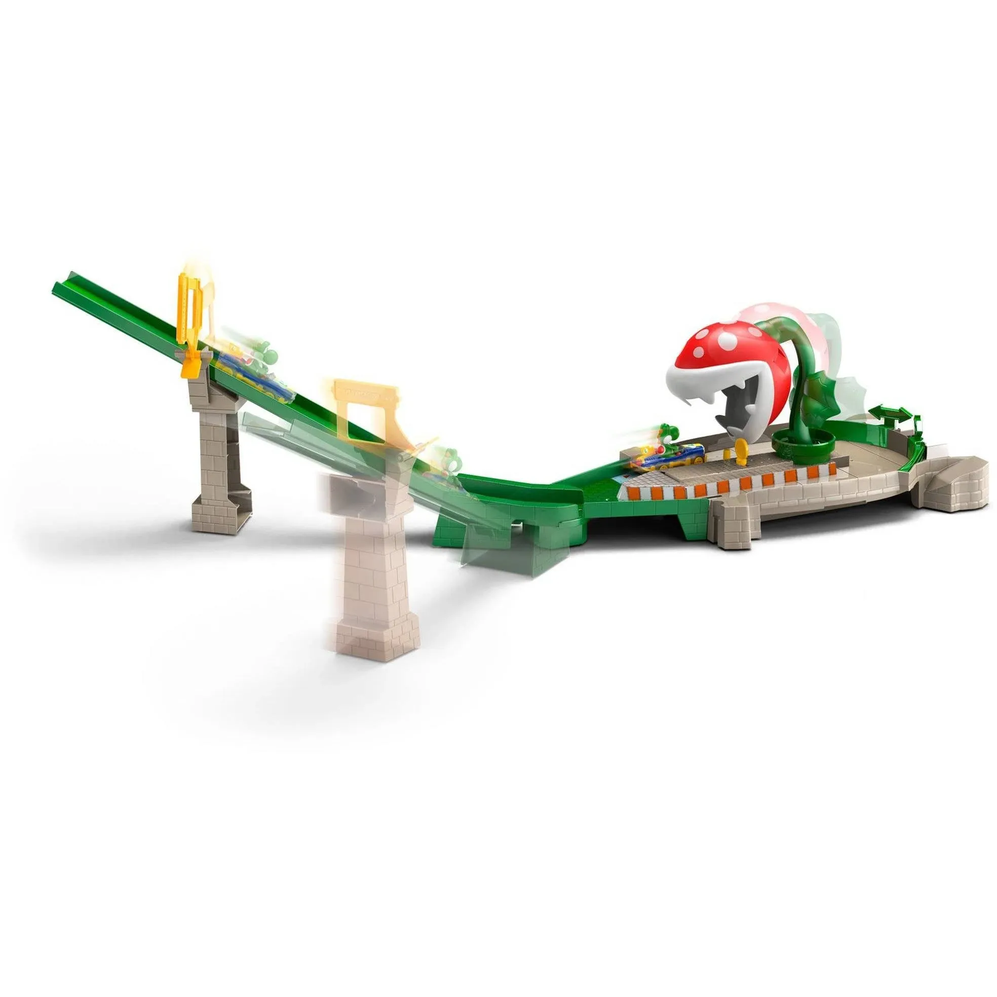 Hot Wheels Mario Kart - Piranha Plant SlideCircuit Track Set w/ Green Yoshi NEW