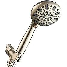 Couradric Handheld Shower Head, 6 Spray Setting High Pressure Shower Head with Brass Swivel Ball Bracket and Extra Long