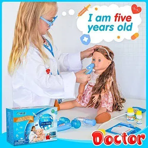  Doctor Costume for Kids, Kids Doctor Coat, Lab Coat for Kids Girls and Boys 