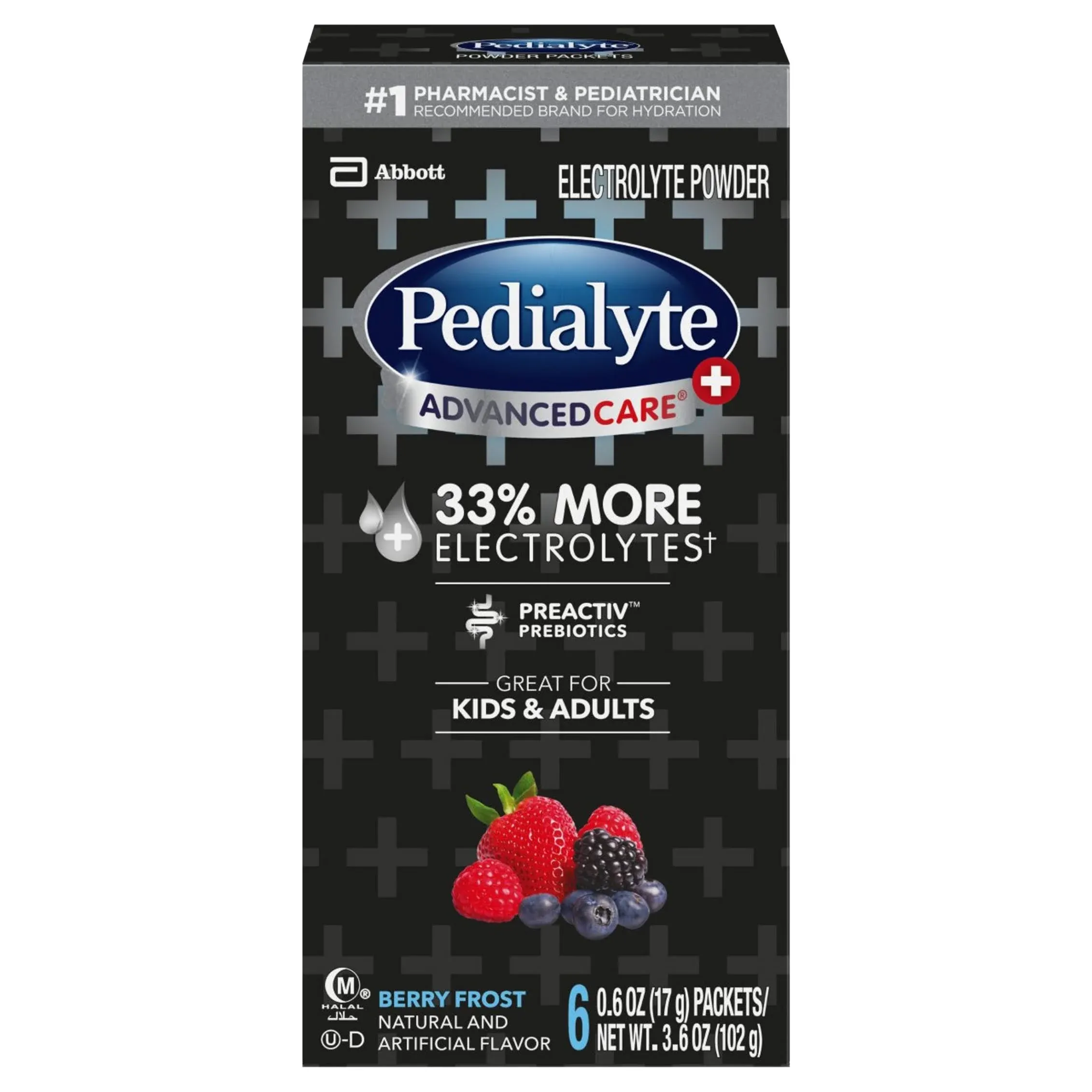 Pedialyte AdvancedCare Plus Electrolyte Powder Berry Frost - 6-0.6 oz