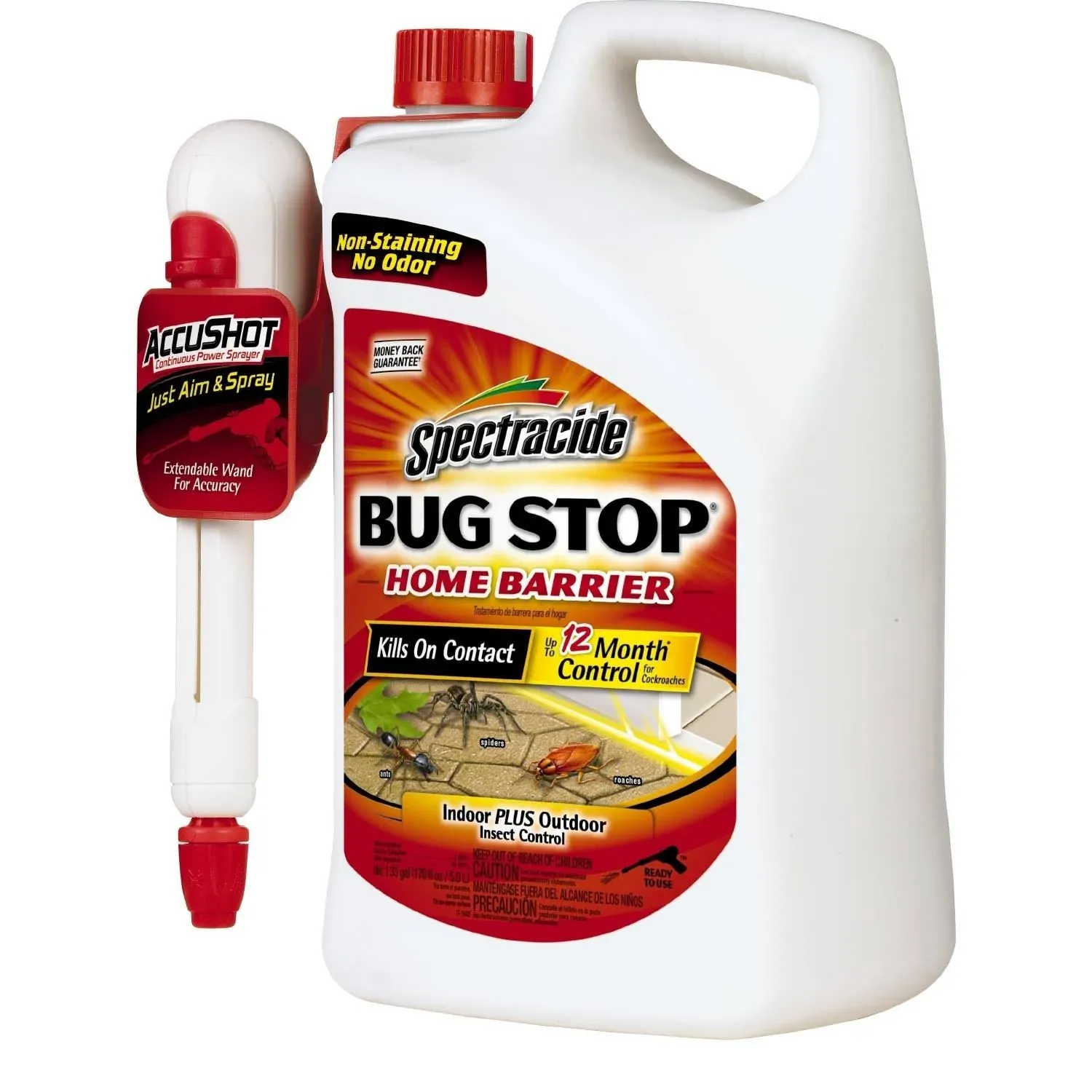 Spectracide Bug Stop Home Barrier Spray, Kills Ants, Roaches and Spiders On Contact, Indoor and Outdoor Insect Control, 1.33 Gallon