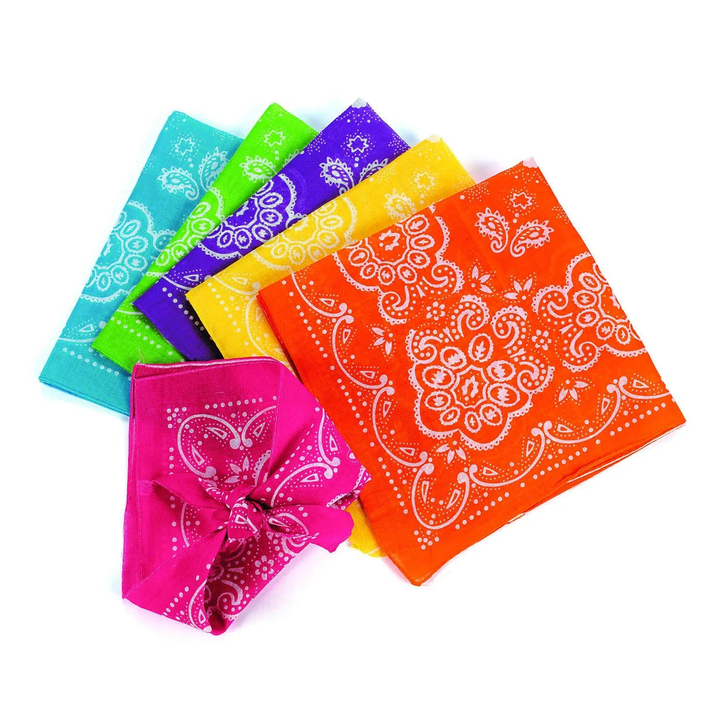 Fun Express Neon Paisley Scarf Bandanas