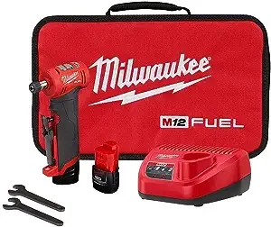 Milwaukee M12 FUEL 12V Lithium-Ion Brushless Cordless 1/4 in. Right Angle & Straight Die Grinder Kit with (2) 2.0Ah Batteries 2485-22-2486-20