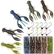 XFISHMAN-Ned-Rig-Baits-Kit-35 Piece-Crawfish-Bass-Soft-Plastic-Fishing-Lures with Finesse Shroom Jig Head 2.5 inchXFISHMAN-Ned-Rig-Baits-Kit-35 Piece-Crawfish-Bass-Soft-Plastic-Fishing-Lures with Finesse Shroom Jig Head 2.5 inch