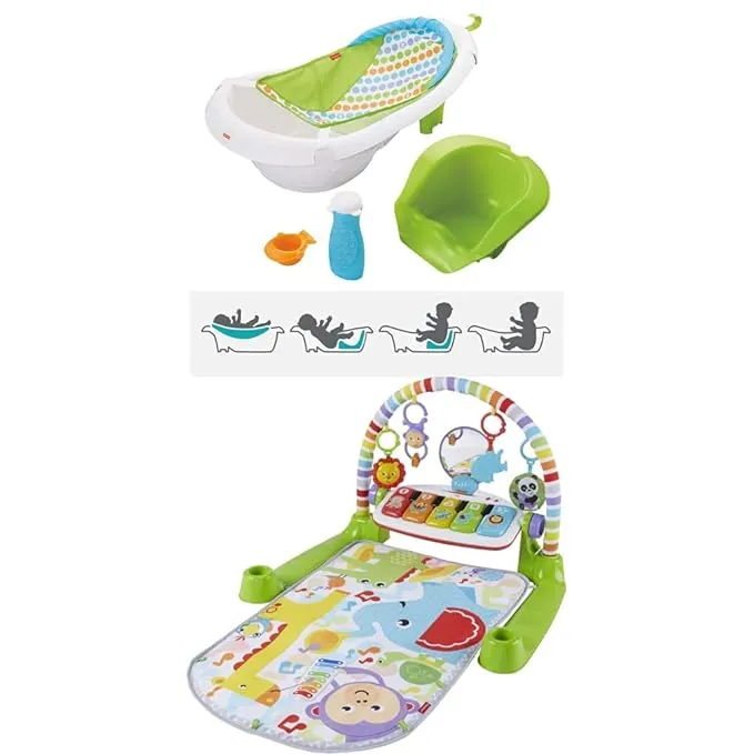 Fisher-Price Baby to Toddler Bath 4-in-1 Sling ‘n Seat Tub with Removable Infant Support and 2 Toys, Puppy Perfection (Amazon Exclusive)Fisher-Price Baby to Toddler Bath 4-in-1 Sling ‘n Seat Tub…