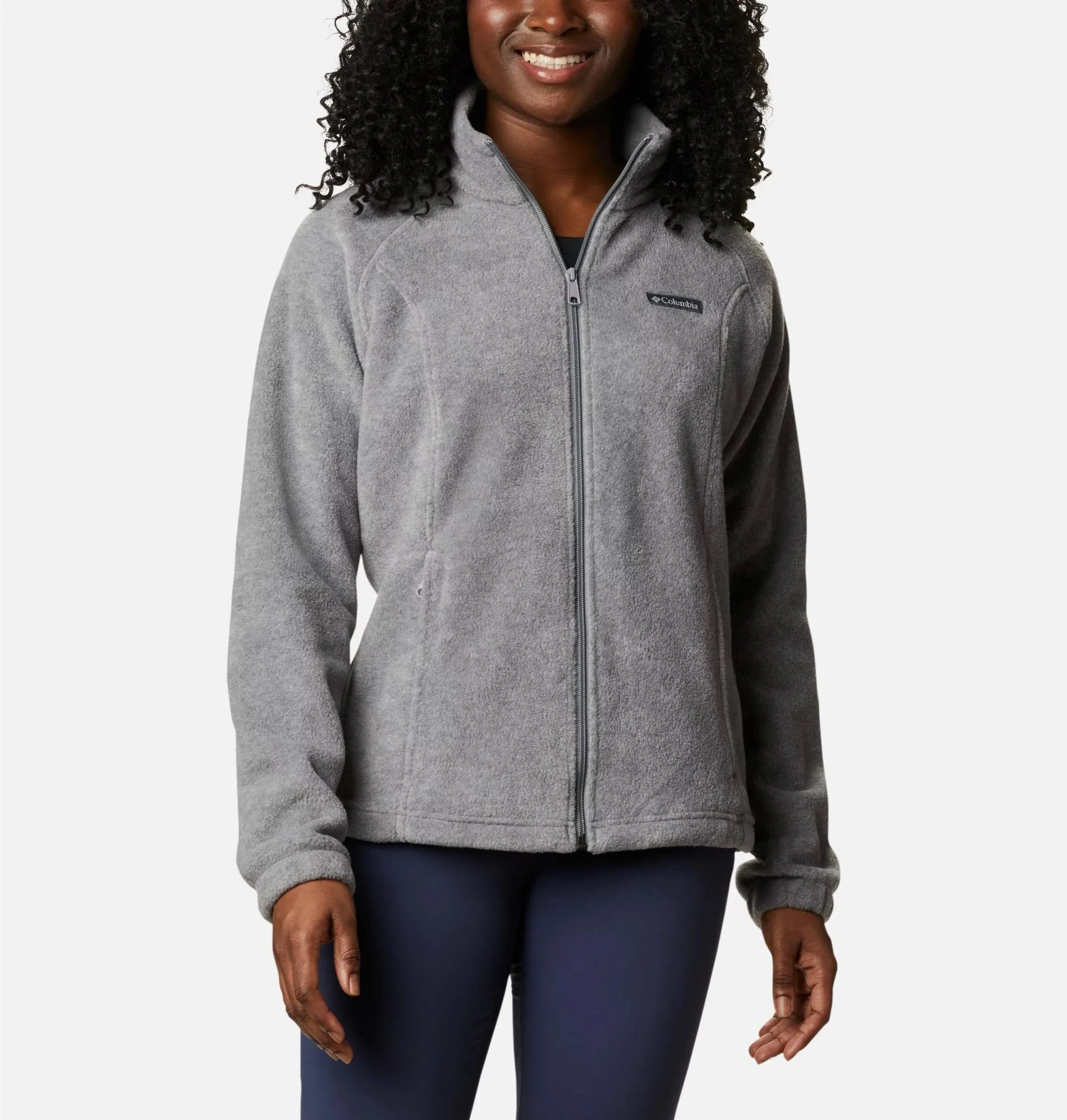 Columbia Women ' S Benton Springs Full Zip Fleece Jacket - Light Grey Heather