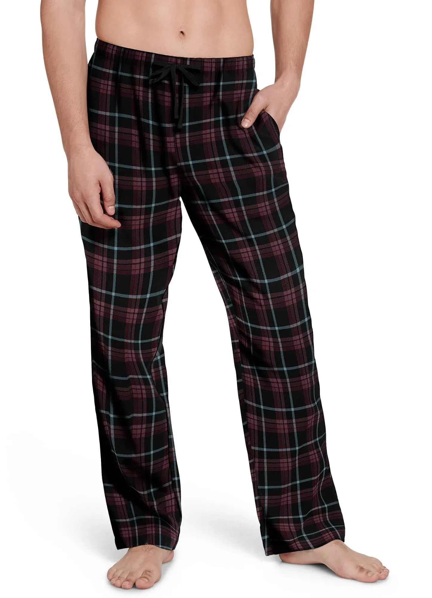 Jockey Mens Flannel Lounge Sleep Pants 21171 Grn Blue Blk Stripe XXL  NWT #1242