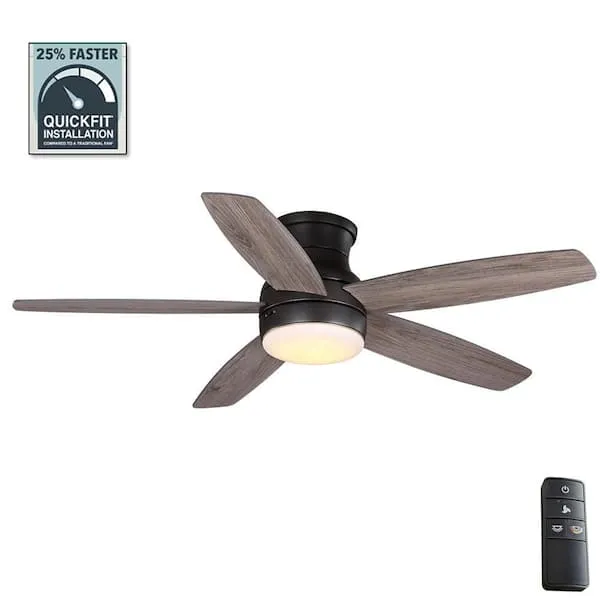 Home Decorators Collection 59253 Ashby Park 52 in. White Color Changing Integrated LED Bronze Ceiling Fan with Light Kit and Remote Control