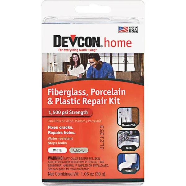 Devcon 002-90216 Fiberglass, Porcelain and Plastic Repair Kit - White/Almond