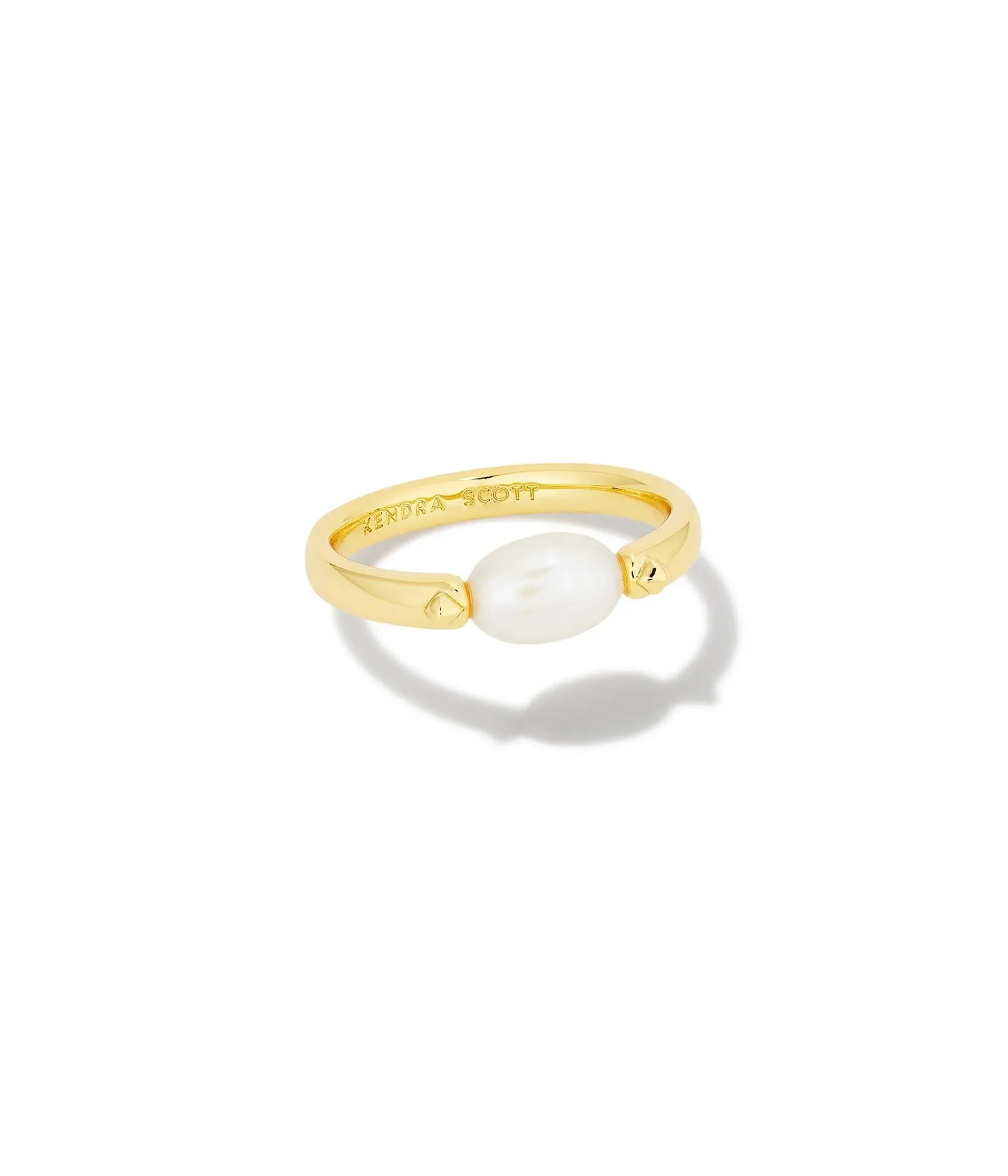 Kendra Scott Leighton Pearl Band Ring Gold White Pearl 6