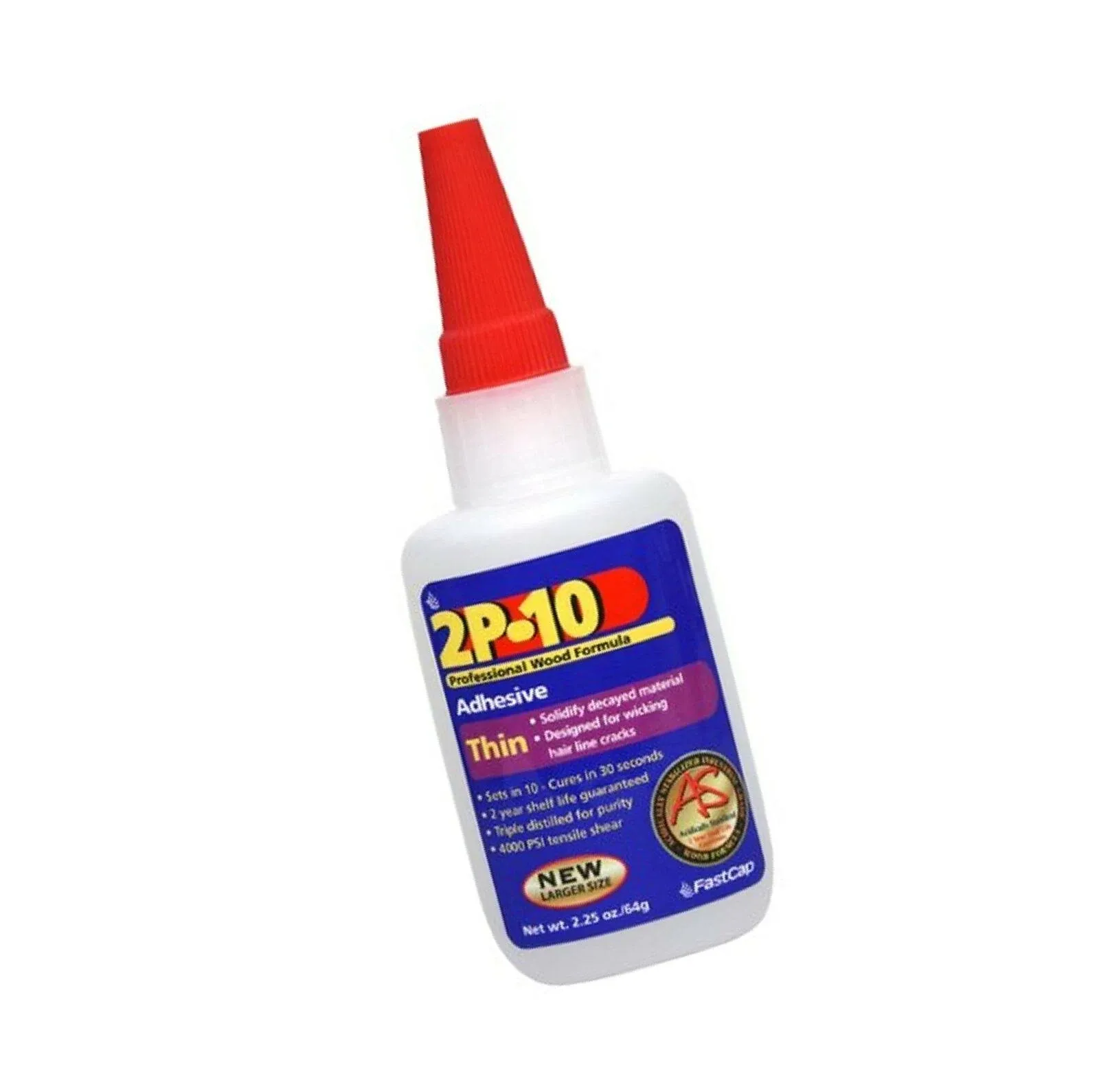 FastCap 2P-10 Professional Jel Wood Adhesive Glue - Ideal for Wood Works - All Purpose Application - 4000 PSI Tensile & Sheer - 2 oz. - 80070