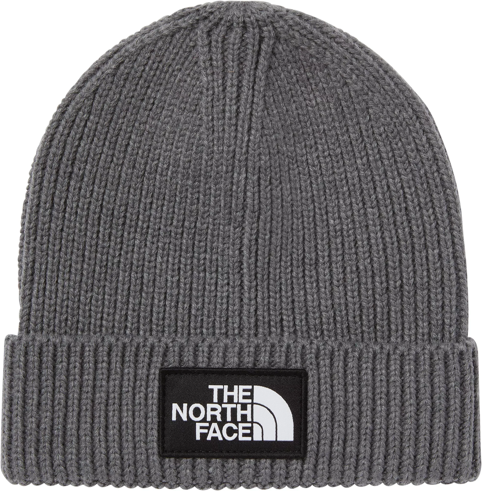 The North Face Kids' Box Logo Cuffed Beanie, TNF Medium Grey Heather