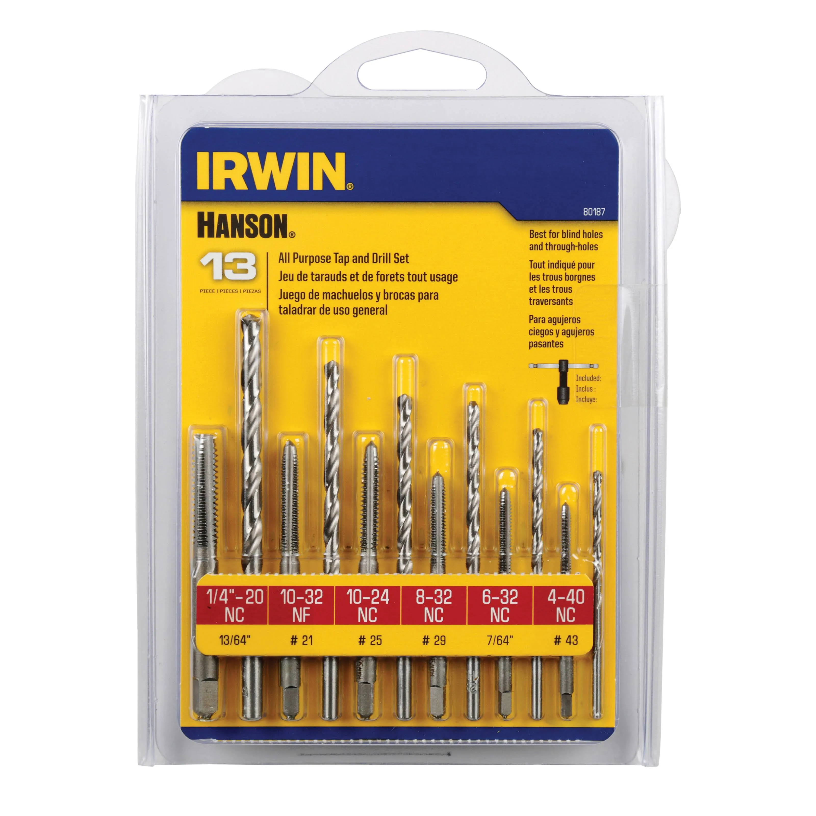 Irwin 80187 13pc Tap and Drill Set - (4-40 to 1/4&#034;-20)