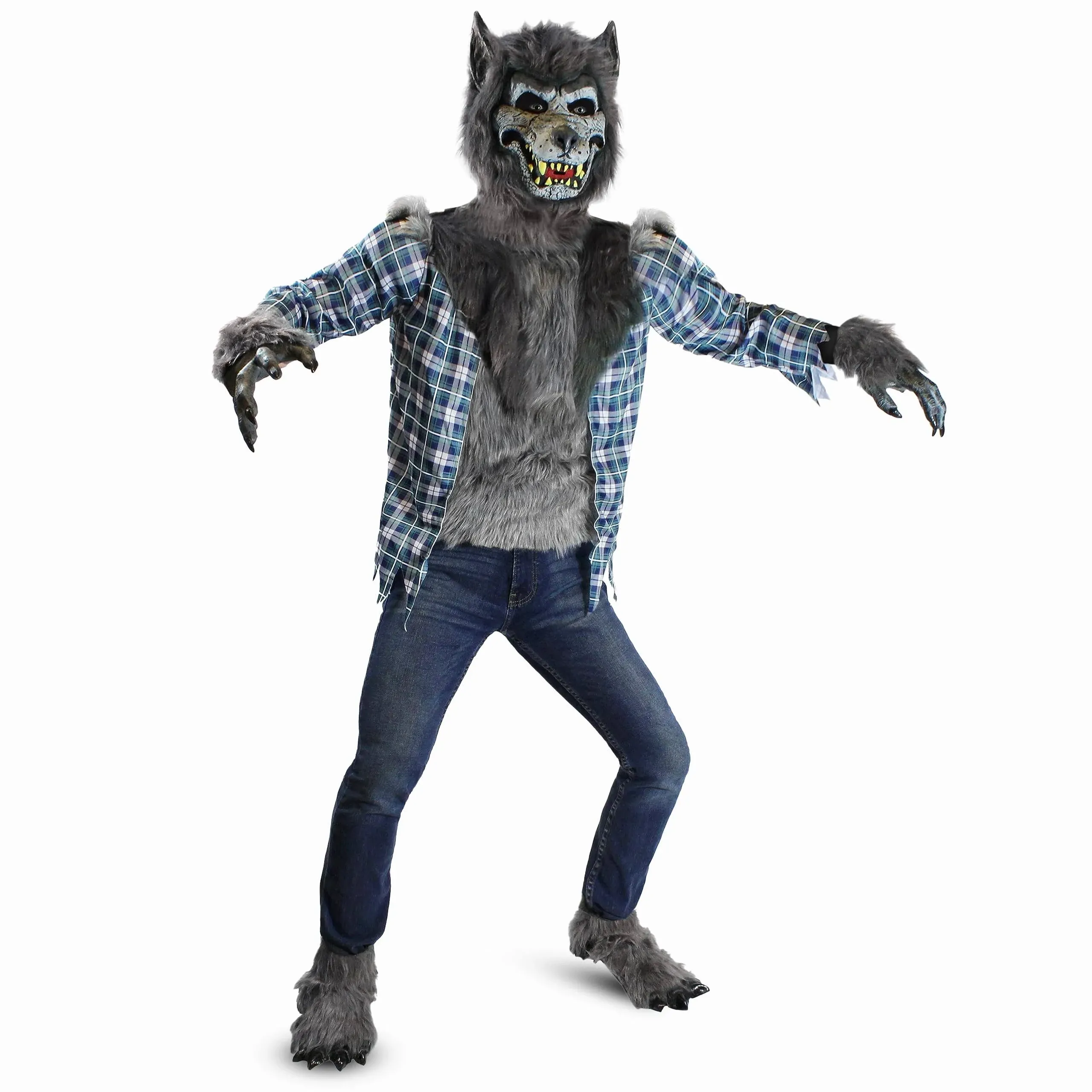 Spooktacular Creations Werewolf Costume (Large (10-12yr)) Gray