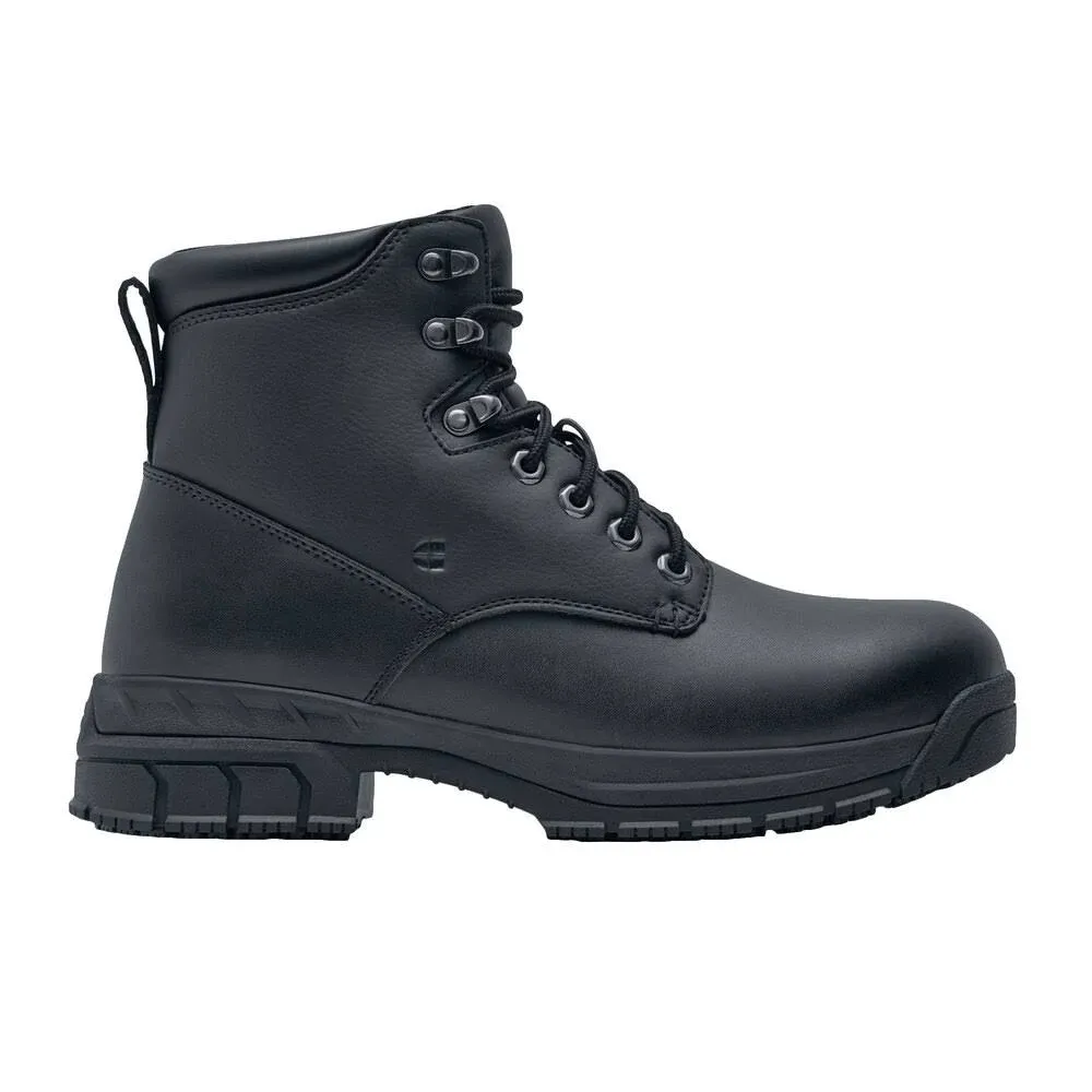 "Shoes For Crews 60435W Rowan Men's Size 9 1/2 Wide Width Black Water-Resistant Soft Toe Non-Slip Work Boot"