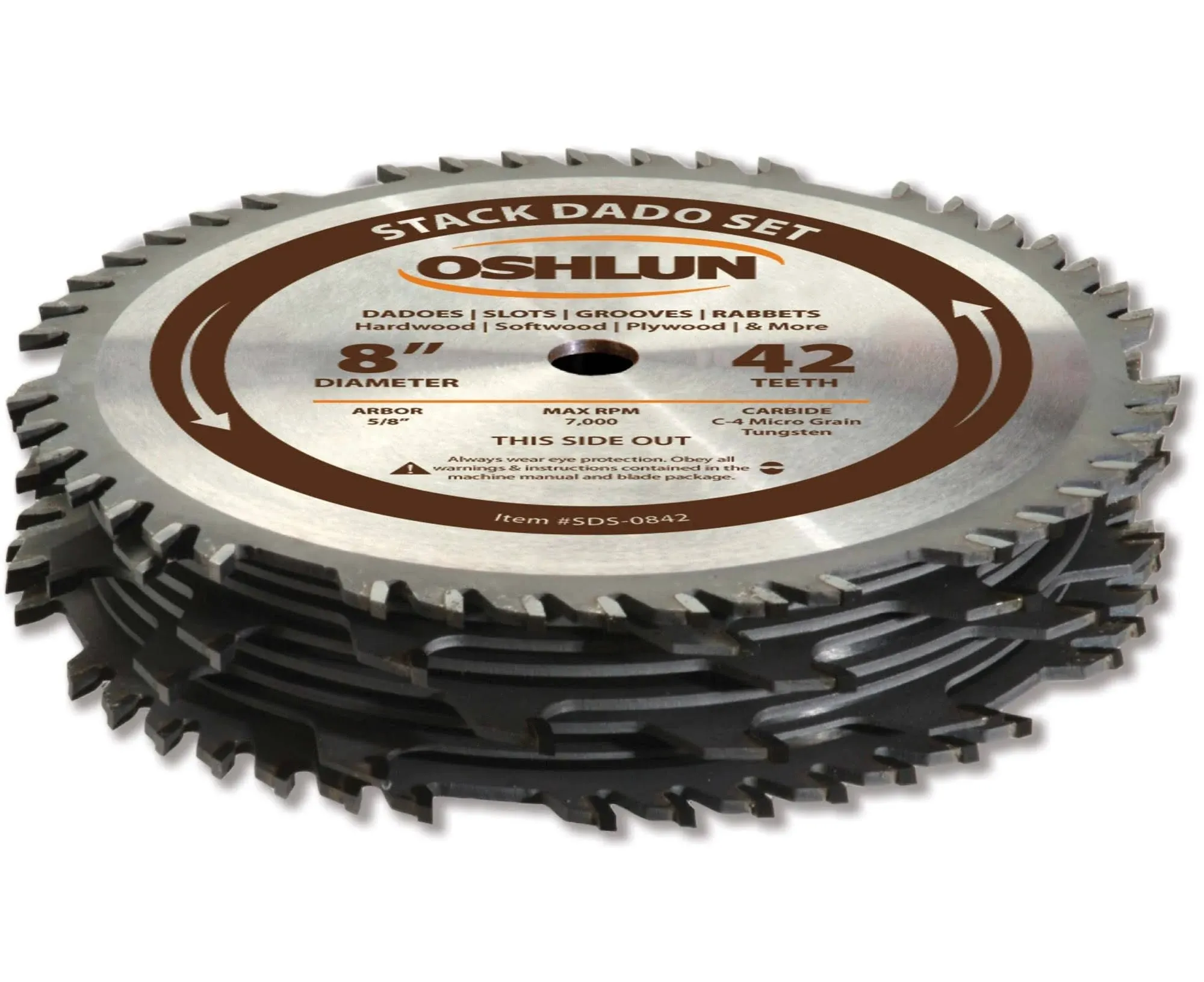 Professional 8&#034; Stack Dado Set 5/8 Arbor Chippers Carbide Radial Table Saw Blade