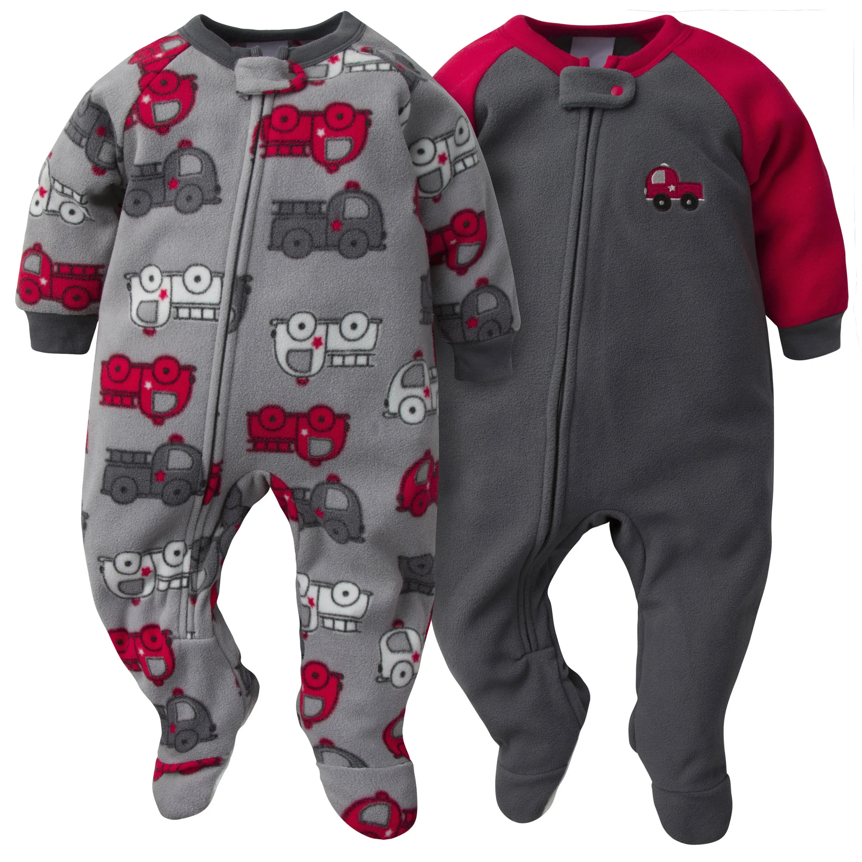 2-Pack Baby &amp; Toddler Boys Fire Truck Fleece Pajamas