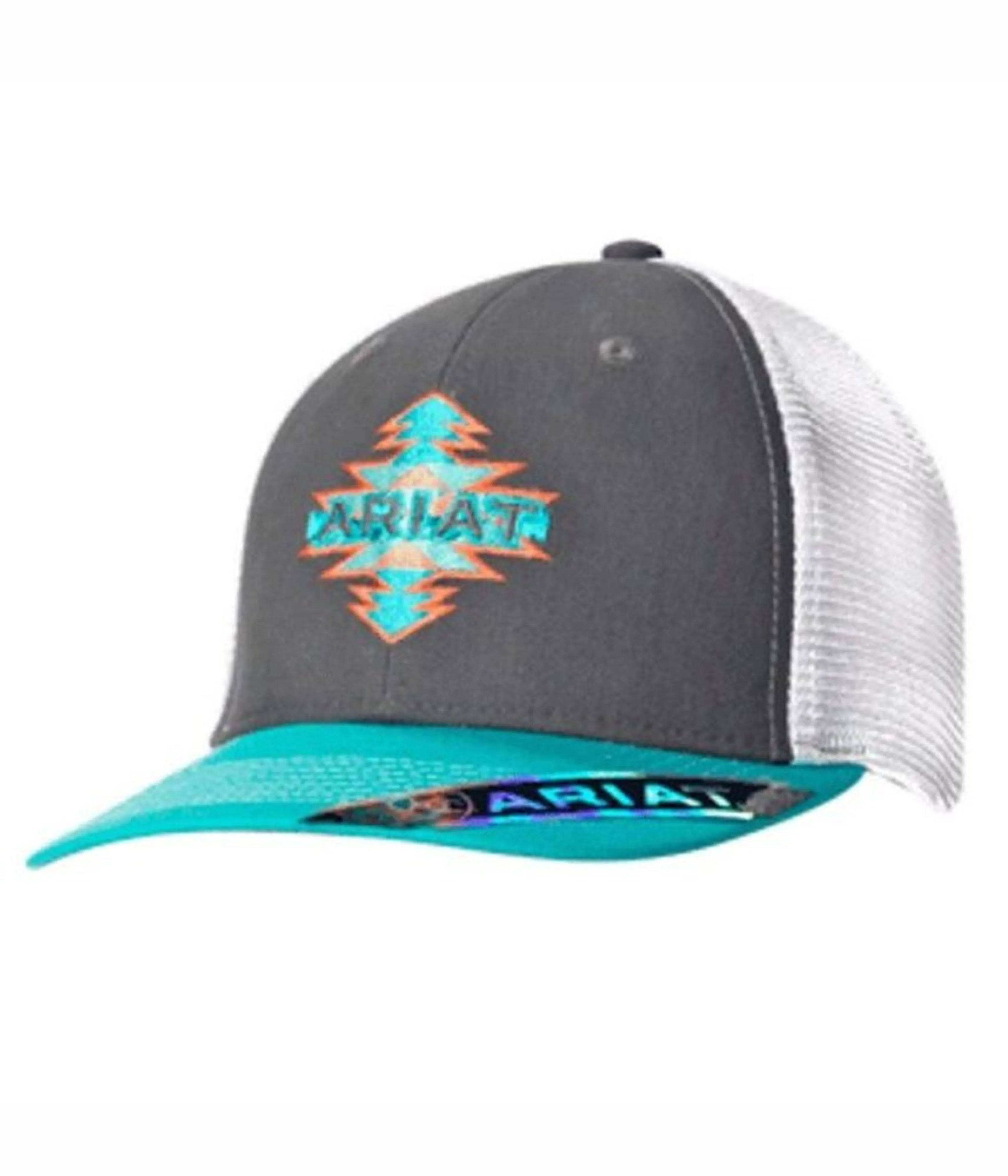 Ariat Ladies Grey Cap with Ariat Aztec Embroidered Logo - 1511206